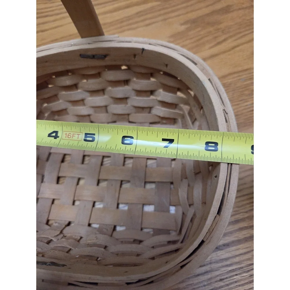 Vintage Wicker Gathering Basket with Handle Small 8